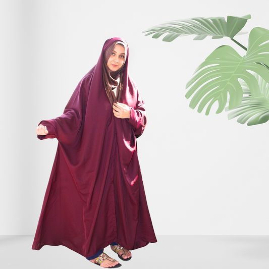 IRAQI CHADAR WITH SELEEVES IN MAROON