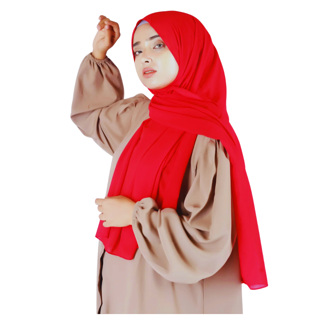 PLAIN GEORGETTE RED